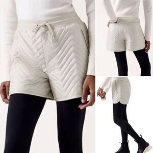Athleta Apres Ski Short Size 10 White NWT $89 Drawstring Waist With Pockets
